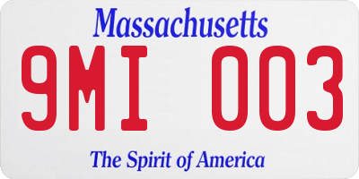 MA license plate 9MI003