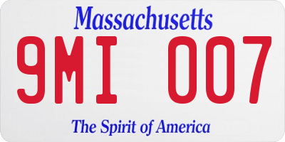 MA license plate 9MI007