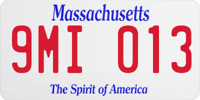 MA license plate 9MI013