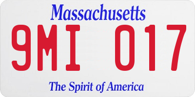 MA license plate 9MI017
