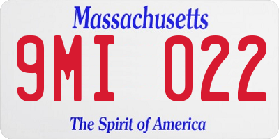 MA license plate 9MI022