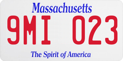 MA license plate 9MI023