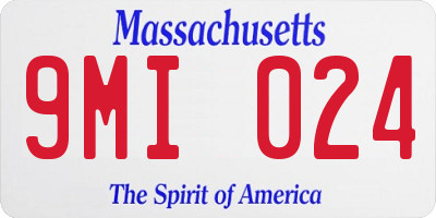 MA license plate 9MI024
