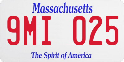 MA license plate 9MI025