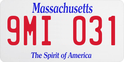 MA license plate 9MI031