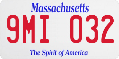 MA license plate 9MI032
