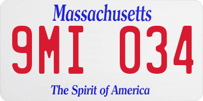 MA license plate 9MI034