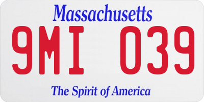 MA license plate 9MI039
