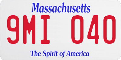 MA license plate 9MI040