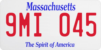 MA license plate 9MI045