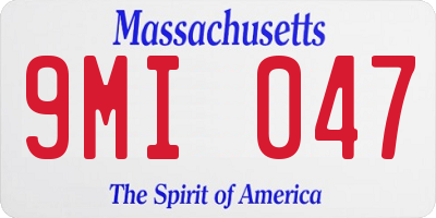 MA license plate 9MI047