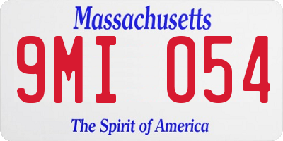 MA license plate 9MI054