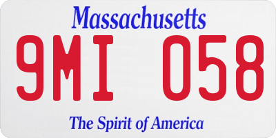 MA license plate 9MI058