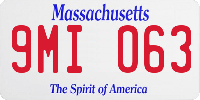MA license plate 9MI063