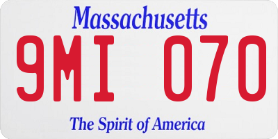 MA license plate 9MI070
