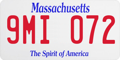 MA license plate 9MI072