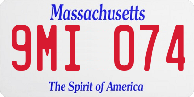 MA license plate 9MI074