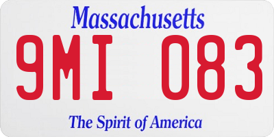 MA license plate 9MI083