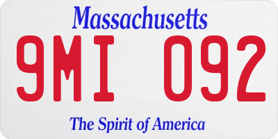 MA license plate 9MI092