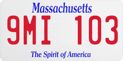 MA license plate 9MI103