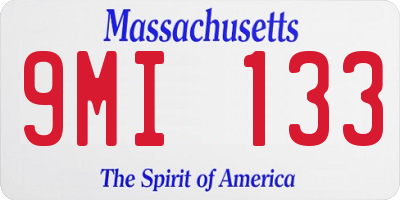 MA license plate 9MI133