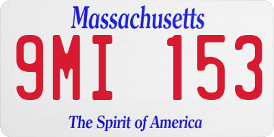 MA license plate 9MI153