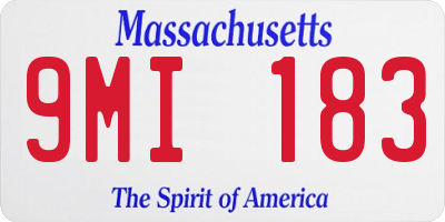 MA license plate 9MI183