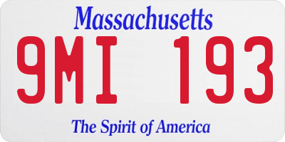 MA license plate 9MI193