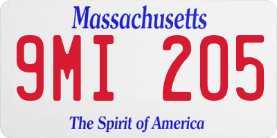 MA license plate 9MI205