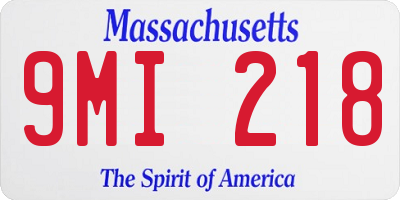 MA license plate 9MI218