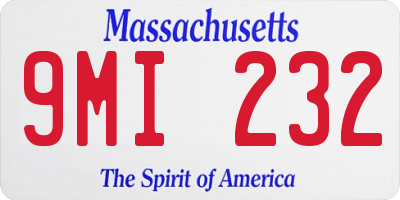 MA license plate 9MI232