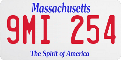MA license plate 9MI254