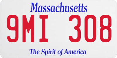 MA license plate 9MI308