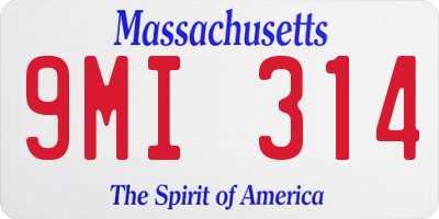 MA license plate 9MI314