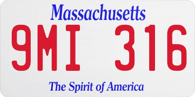 MA license plate 9MI316