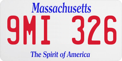 MA license plate 9MI326