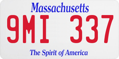 MA license plate 9MI337