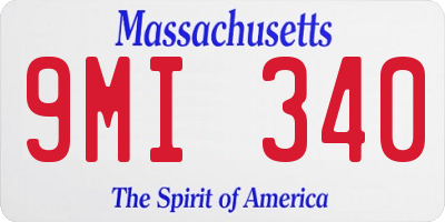 MA license plate 9MI340