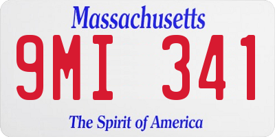 MA license plate 9MI341