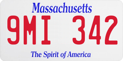 MA license plate 9MI342