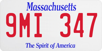 MA license plate 9MI347