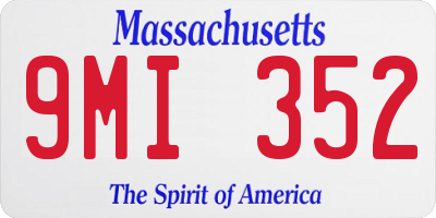MA license plate 9MI352