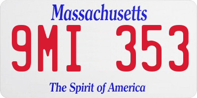 MA license plate 9MI353
