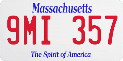 MA license plate 9MI357