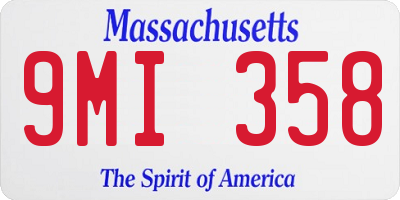MA license plate 9MI358