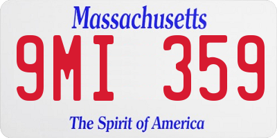 MA license plate 9MI359