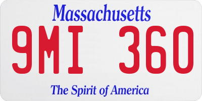 MA license plate 9MI360