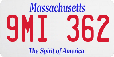 MA license plate 9MI362