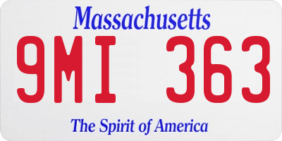 MA license plate 9MI363