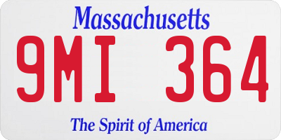 MA license plate 9MI364